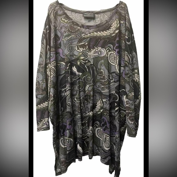 CONJURING by Rebecca Floater Art To Wear Lagenlook Tunic B84 Plus Size - Picture 1 of 4